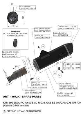 Produktbild von Schalldämpferhülle LeoVince schwarz 370 mm links OEM 3014363010VLR 14072K