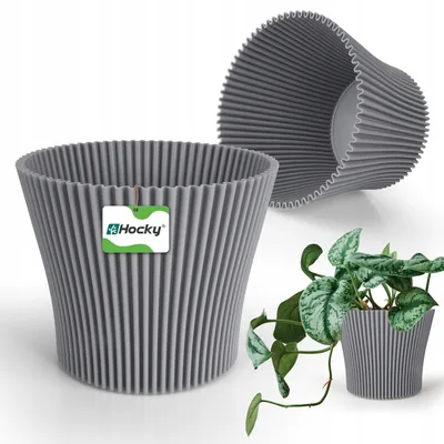 Obrázek produktu pro Plastová květinová nádoba 20 cm moderní šedá