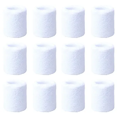 Produktbild von Fitness Arm Schweißband，Sport Schweißband Armband Weiche Baumwolle für Handball Fußball Tennis,(white)