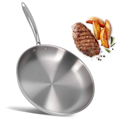 Edelstahl-Bratpfanne 26 cm, 3-lagig, antihaftbeschichtet, induktionsgeeignet