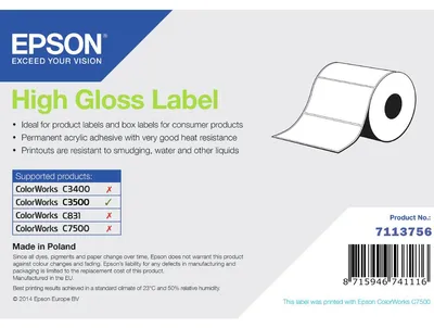 Image de Epson High Gloss Label Imprimante d'étiquette adhésive