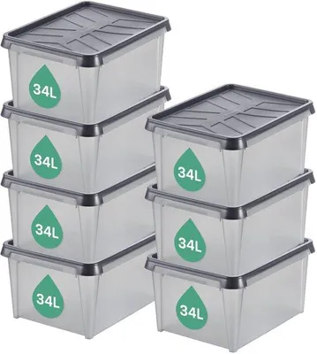 Produktbild von Set aus 6 wasserdichten Aufbewahrungsboxen mit Deckel für vielseitige Verwendung