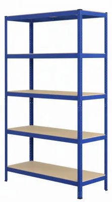 Obrázek produktu pro Regál pro těžké náklady, kovový regál, regál do sklepa, skladový regál - 60 x 120 x 200 cm - ocelová konstrukce - 5 nastavitelných polic - nosnost 750 kg - modrá barva