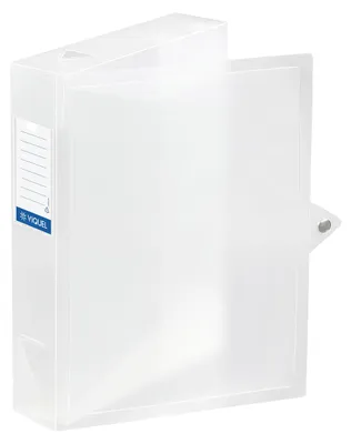 Imagen del producto de Viquel - Caja de almacenamiento A4, con un ancho de 8 cm, fabricada en propilén, línea Class Doc – transparente
