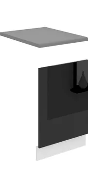Image de Belini panneau frontal pour lave-vaisselle PO. Façade pour lave-vaisselle largeur 45 cm. Façade pour lave-vaisselle sans poignée, noir brillant