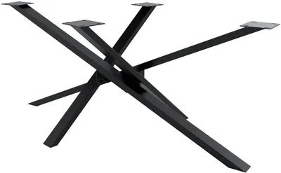 Image de In And OutdoorMatch Pieds de table Cayley - Piètement de table à quatre pieds - Pieds de table en acier - Pieds de table noirs - Style industriel - 180 x 80 x 72 cm