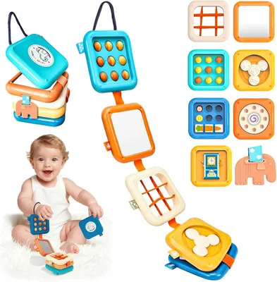 Produktbild von 8 in 1 Baby Montessori Motorikwürfel – Lernspielzeug und Sensorisches Lernspielzeug Kinderspielzeug ab 1 Jahr, Fördert Motorik und Kognition