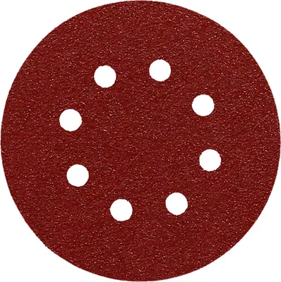 Immagine prodotto di Disco di ricambio in velcro per carta abrasiva Ø 125 mm. con fori di grana 80 (10 pezzi)
