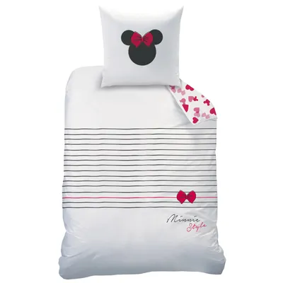 Produktbild von Disney Minnie Mouse Bettbezug, Stil - 140 x 200 + 63 x 63 cm - Baumwolle