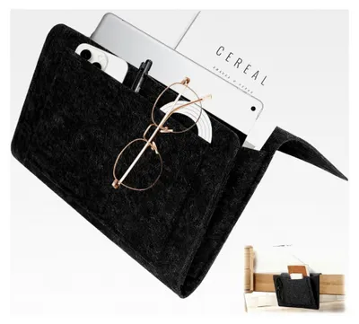 Produktbild von Filztasche zum Einhängen, 32 cm x 22 cm Bett-Organizer, Mehrfachtasche für Bücher, Zeitschriften, 13 Zoll Laptops, iPad, Mobiltelefone, Fernbedienungen