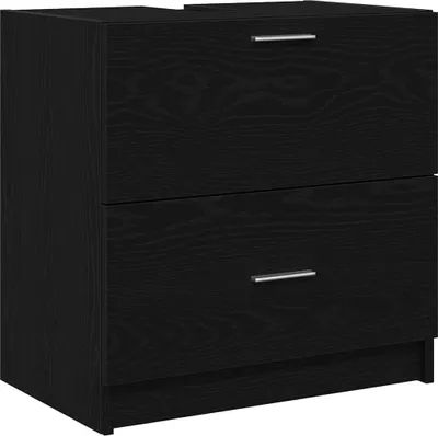 Produktbild von "WINTER SALE" Badezimmerschrank mit Tür Schwarz Eichen-Optik 59 x 37 x 59 cm - Spiegelschränke NEU7934529