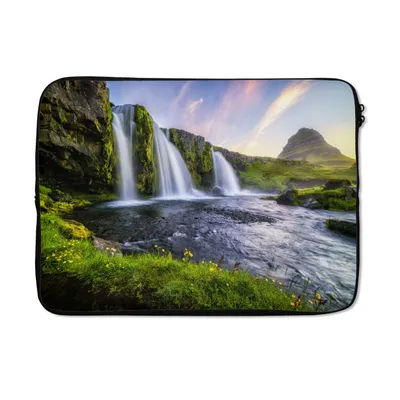 Produktbild von MuchoWow® Laptop Hülle 13 Zoll Wasserfall in Island Laptoptasche - Laptophülle - Sleeve - Rundumschutz
