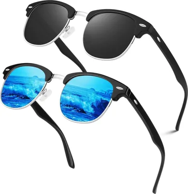 Produktbild von LINVO Polarisierte Sonnenbrille Halbrahmen Retro Klassisch UV400 2 Farben
