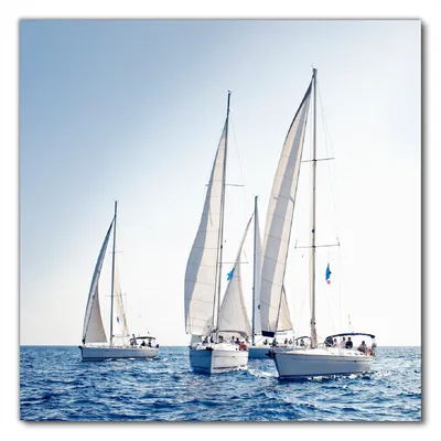 Produktbild von Wallario selbstklebende Möbelfolie/ Tischdecke für Innen und Außen, Größe: 70 x 70 cm - Segelschiff auf dem Meer