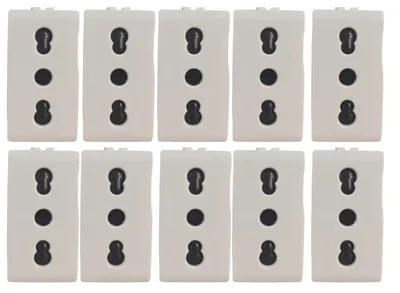 10 Stück 2P+T 10/16A Steckdosen, kompatibel mit Matix, Weiß
