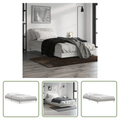 Produktbild von The Living Store Bettgestell Grau Sonoma 90x200 cm Holzwerkstoff