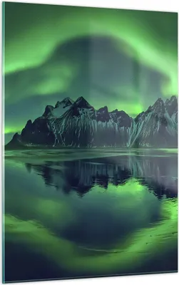 Produktbild von Bilder auf glas - Einteilig - Berg Gletscher Wasser - 50x70cm - Glasbilder - Wandbilder - Bilder - zum Aufhängen bereit - Wanddekoration aus Glas - Glas Bilder - Wandbild auf Glas - GPA50x70-4012