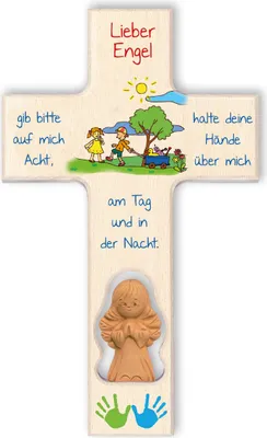 Produktbild von Kinderkreuz mit Tonengel ""Lieber Engel""