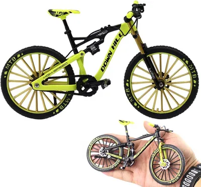 Productafbeelding van Vinger fiets model - Mini mountainbike - Bureau decoratie - Schaal 1:10 - 175 x 10 cm - Groen