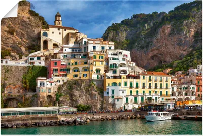 Produktbild von ARTland Poster Hafen von Amalfi an der Amalfiküste Größe: 120x80 cm