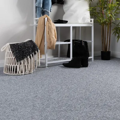 Produktbild von Steffensmeier Teppichboden Meddon Meterware  | Auslegware für Kinderzimmer Wohnzimmer Schlafzimmer | Grau, Größe: 200x300 cm