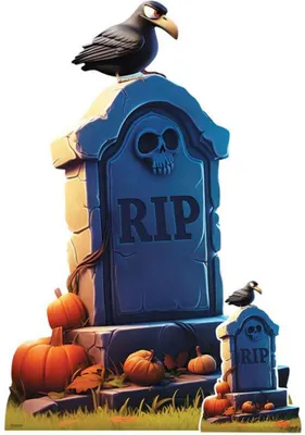 Produktbild von Halloween Pappaufsteller Cartoon Grabstein Pappaufsteller