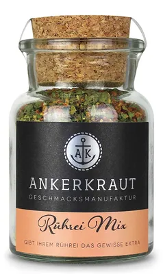 Zdjęcie produktu dla Ankerkraut Rührei Gewürz, Przyprawy w proszku, Czarny pieprz, Papryczka chili, Czosnek, Cebula, Pietruszka, Zwykła papryka, Rozmaryn, Sól..., Środek konserwujący, 80 g, Słoik, 1 szt.