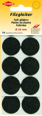 Produktbild von KLEIBER Filzgleiter Durchmesser: 28 mm schwarz 16 Stück