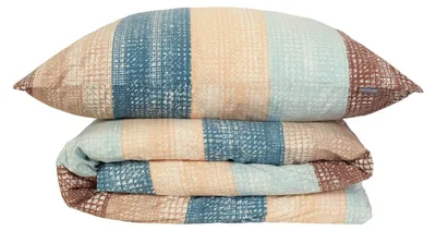 Produktbild von SCHIESSER Bettwäscheset Emilia | Gestreift | Renforcé | 2-teilig | 100% Baumwolle | Angenehm weich & glatt | YKK-Reißverschluss | 135x200 cm + 80x80 cm | Petrol