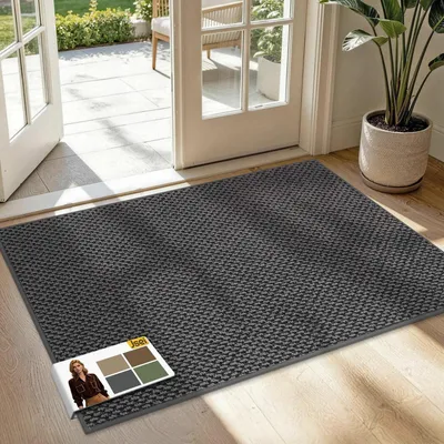 Productafbeelding van Antislip deurmat, wasbaar, vuilafschermend, 80x120 cm, donkergrijs