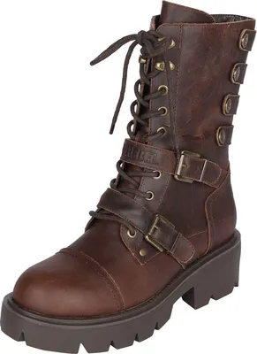 Produktbild von Rock Rebel by EMP Damen braune Boots mit Blockabsatz und Schnürung EU38
