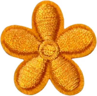 Produktbild von Blumen-Emblem-Aufnäher zum Aufbügeln, Orange