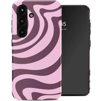 Obrázek produktu pro Selencia Vivid Backcover s MagSafe pro Samsung Galaxy S25 – Wavy Swirl Pink Plum