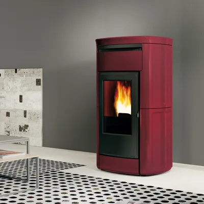 Produktbild von Edilkamin Kira EVO Pelletofen Keramik Bordeaux
