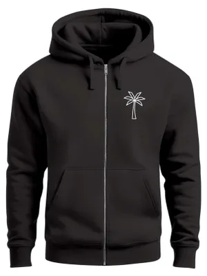 Produktbild von Herren Sweatjacke mit Kapuze Palme Logo Print Zipjacke Zip-Hoodie Männer Fashion Streetstyle Neverless®