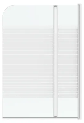 Produktbild von Badewannenaufsatz 100×140 cm, 3-tlg. Faltwand, Weiß, Aluminium, ESG