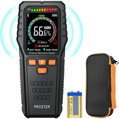 Productafbeelding van Vochtmeter penloze houtvochtigheidsmeter met kleurenscherm voor vernietigingsvrije vochtdetectie