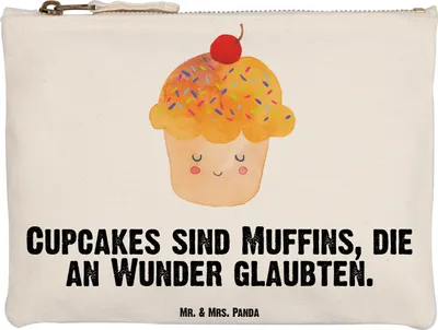 Produktbild von Mr. & Mrs. Panda Federmappe Cupcake Grösse XL Große - Weiß - Geschenk, Federtasche, Lustige Sprüche, Muffin, Küche Spruch, Waschbeutel, Deko, Motivation, Etui, Cupcakes