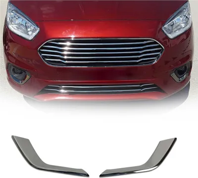 Image de Cadres de Phare Avant - pour Ford Tourneo Courier 2018-2023 inoxy chromé Foncé