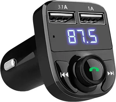Image de Adaptateur Bluetooth pour voiture avec double port USB, transmetteur FM Bluetooth, adaptateur radio Bluetooth pour voiture compatible avec les cartes TF et les clés USB