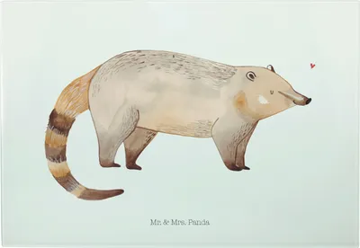 Produktbild von Mr. & Mrs. Panda Schneidebrett Nasenbär - Weiß - Geschenk, Servierplatte, Rüsselbär, Glas, Frühstücksbrett, Lustige Sprüche, Hackbrett, Nasenbären, Schneideplatte, Bär