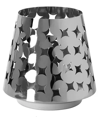 Produktbild von FINK Windlicht LUMA - Laterne aus Edelstahl, silberfarben, kegelförmig, H 19 cm, Ø 19 cm, für innen und außen, Tischdeko