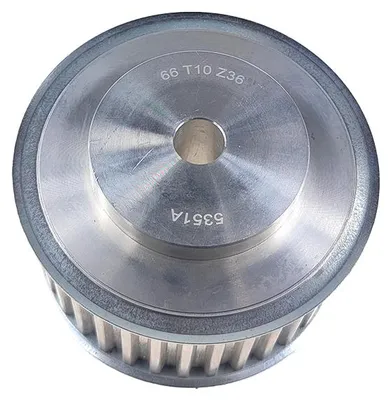 Obrázok produktu pre Zubová remenica, P: 10 mm, 36 zubov, remeň 50 mm, hliník, T10, Ozdowski