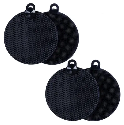 Immagine prodotto di Spugne in silicone, rotonde, 4 pezzi, nero