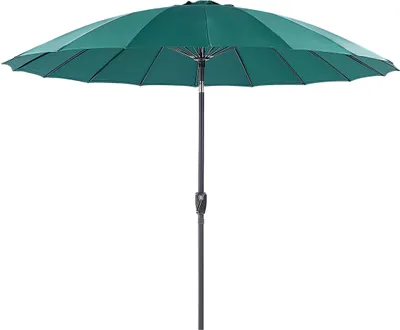Produktbild von BELIANI Sonnenschirm Grün Stoff ⌀ 255 cm Rund Verstellbarer Neigungswinkel mit Kurbel Winddach Aluminiumgestell Marktschirm Garten Balkon Terrasse