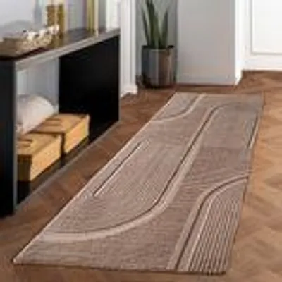 Produktbild von Skandinavischer Boho Teppich Wohnzimmer Einfarbig Beige und Creme Waschbarer Teppich, Größe: 80 x 250 cm, Farbe: Beige-2