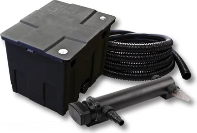 Image de SunSun Kit complet: CBF-350 Filtre de bassin jusqu'à 12000 L Biologique, CUV-336 lampe uv UVC Clarificateur avec 36W, 5m Tuyau 25 mm (1")