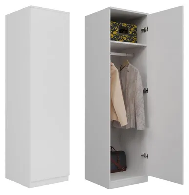 Produktbild von Topeshop SD-50 BIEL KPL Schlafzimmer-Schrank 5 Regale 1 Tür(en) Weiß Garderobe