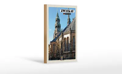 Produktbild von Holzschild Städte Zwickau Dom St. Marien Kirche Dekoration 18x12 cm