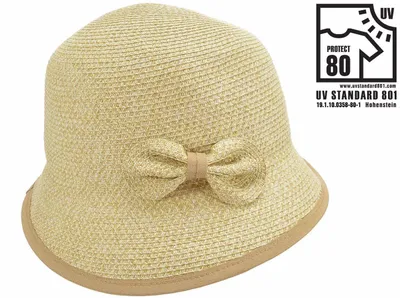 Seeberger rollbare Glocke Strohhut mit Aufschlag UV-Schutz 80 in beige